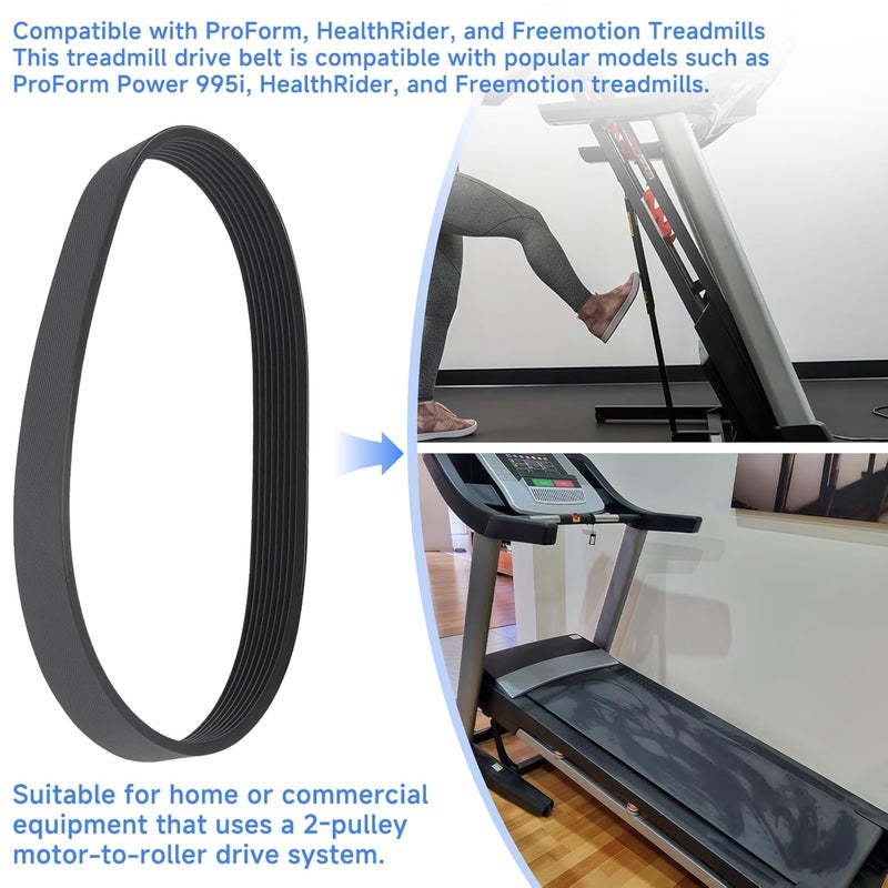 Filloman Treadmill Drive Belt 284711 Compatible with ProForm Power 995i, HealthRider, and Freemotion, Replacement for Part No. 319256 - Image 3